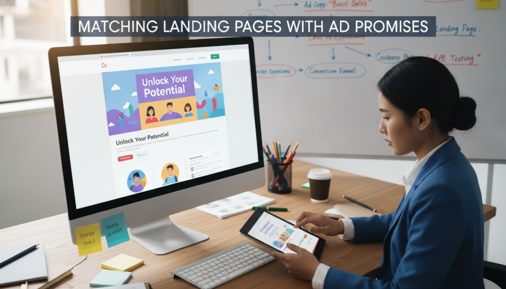 Matching landing pages with ad promises Matching landing pages with ad promises