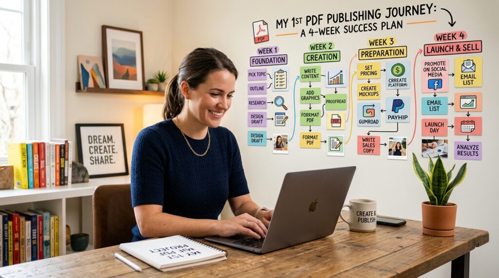 Four-week plan to create sell and publish a first PDF Four-week plan to create sell and publish a first PDF